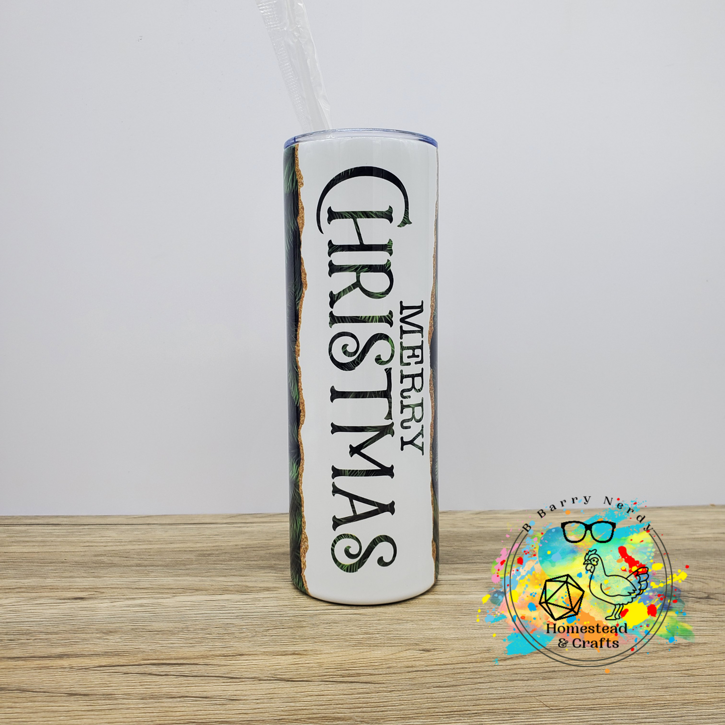 Merry Christmas Pine Tree Simplicity, 20oz Sublimated Steel Tumbler