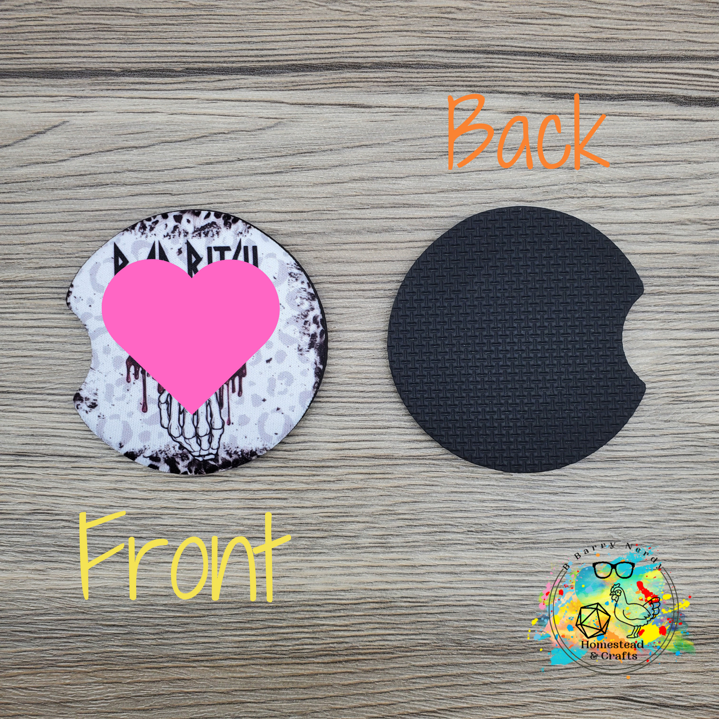 Crow/Raven, Set of 2 Neoprene Car Coasters