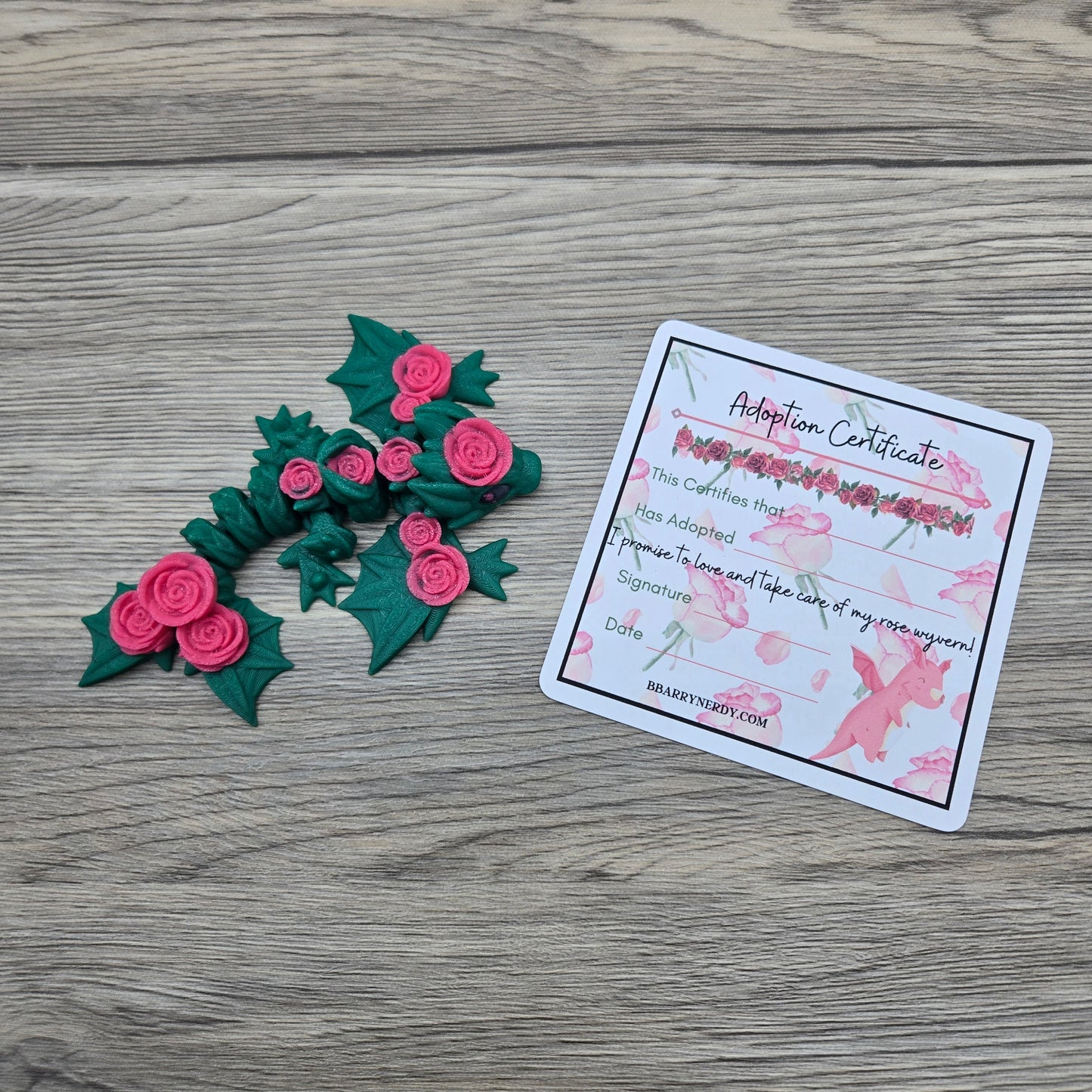 Flexi Tiny Rose Wyvern- Green and Pink