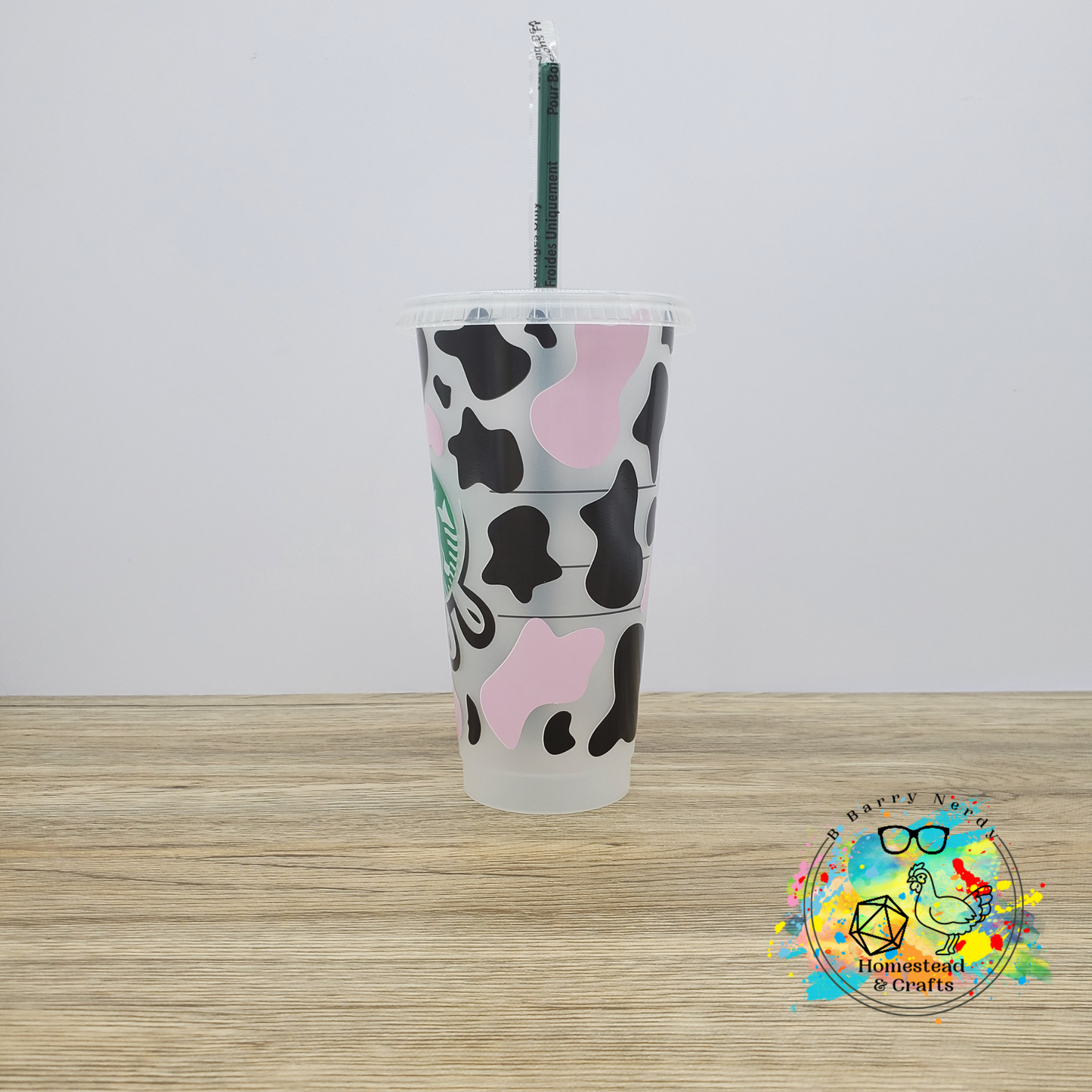 Udderly Cow, 24oz Starbucks Cold Cup with Straw