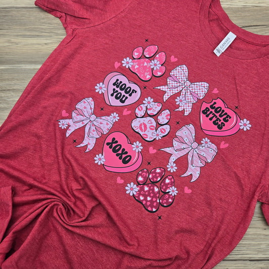 Woof You Collage with Bows DTF Shirt, Crew Neck, or Hoodie