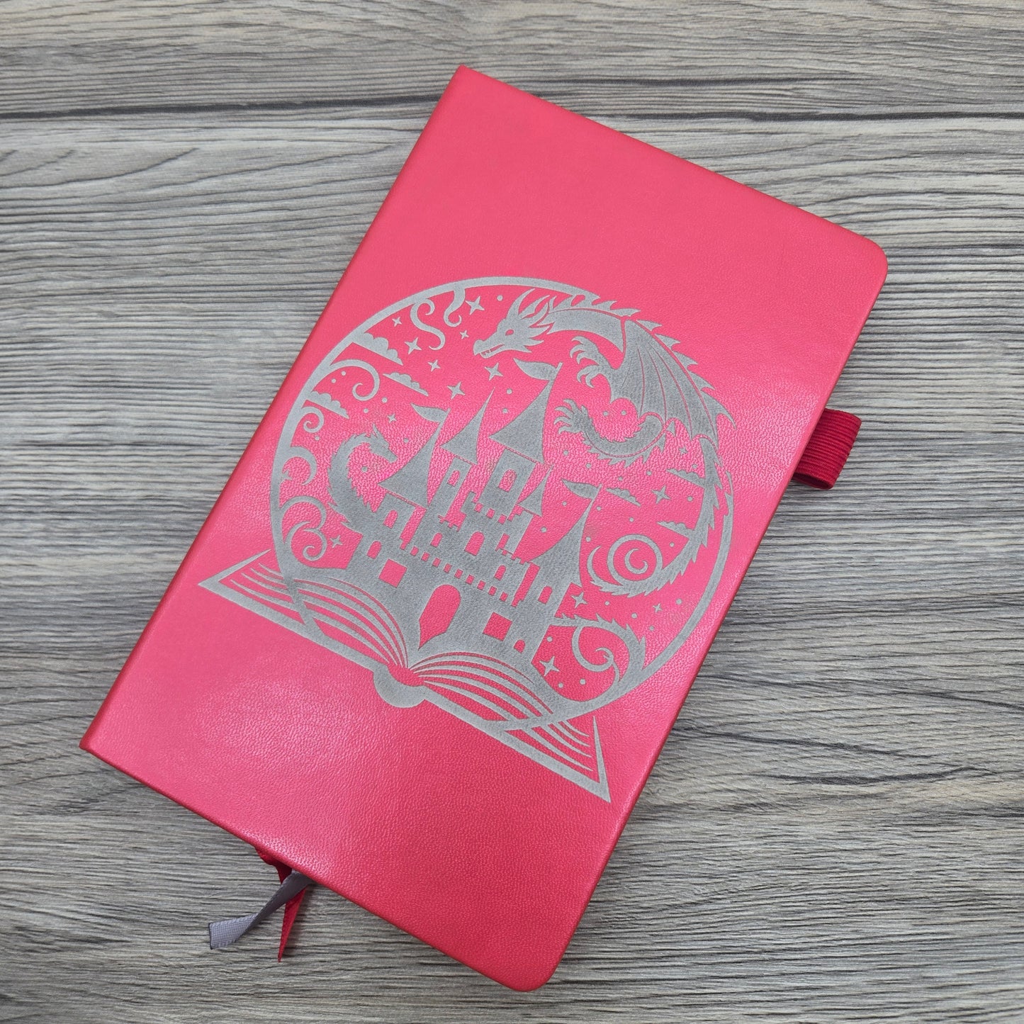 Fantasy Book with Dragons: Laser Engraved A5 Notebook