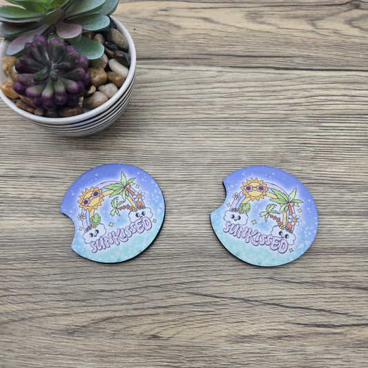Sunkissed, Set of 2 Neoprene Car Coasters