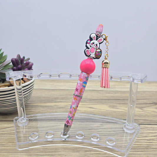 Your Choice of One: Easter Theme Focal, Acrylic Bubblegum, Printed Ballpoint Black Ink Pen