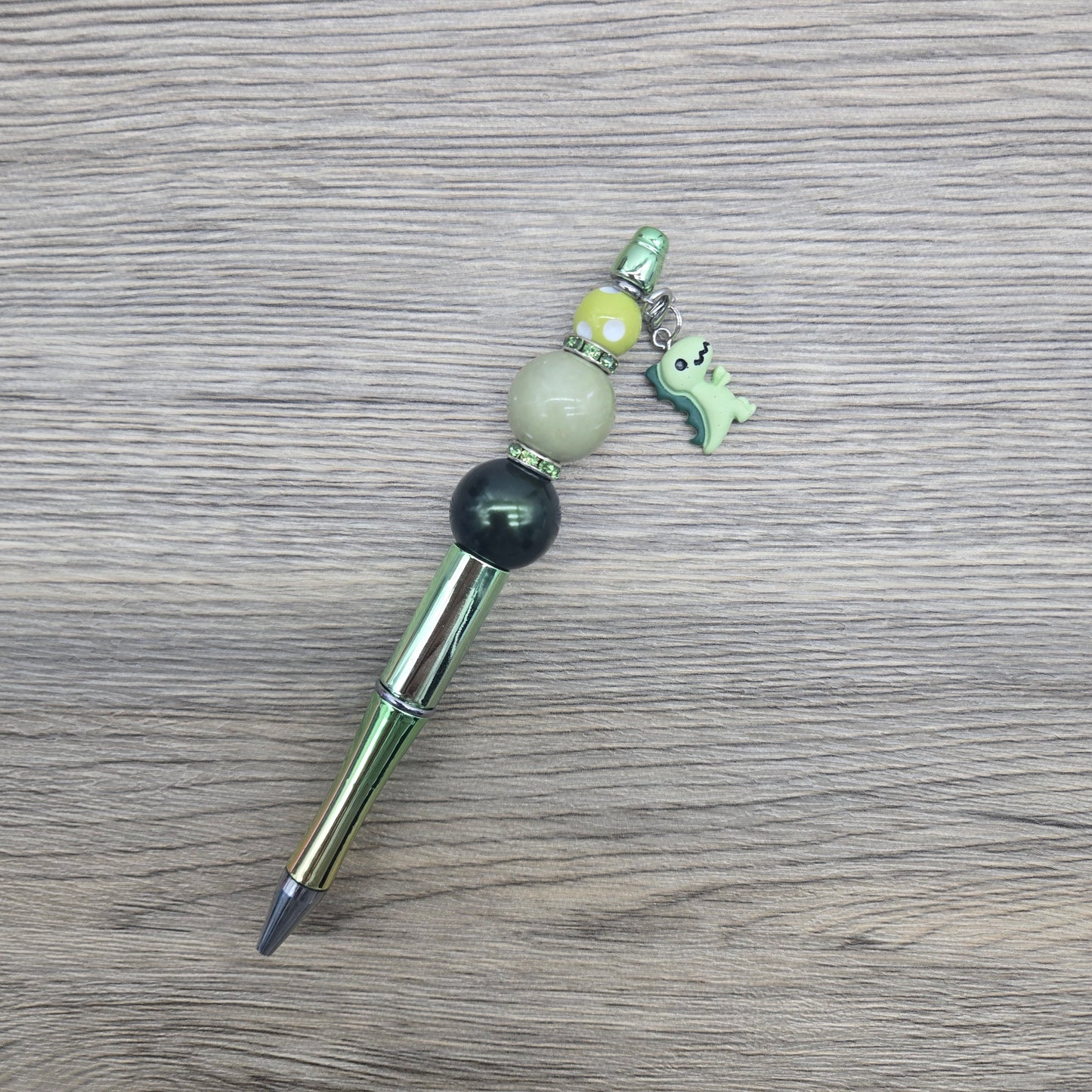 Green Dino, Acrylic Bubblegum Ballpoint Black Ink Pen