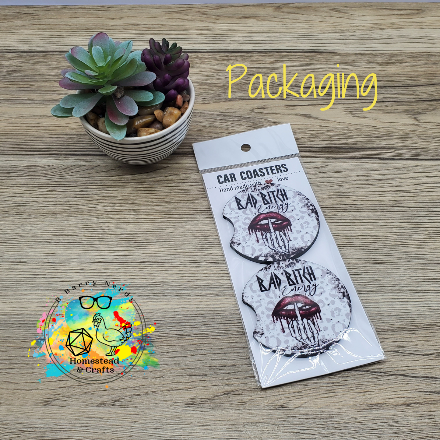 Toile Flowers, Set of 2 Neoprene Car Coasters