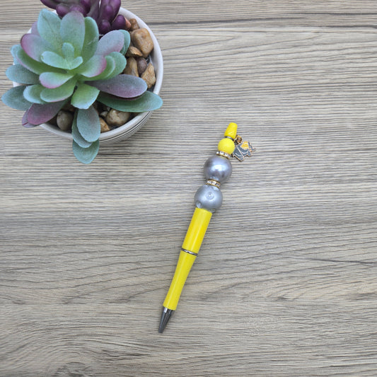 Origami Yellow Elephant , Acrylic Bubblegum Ballpoint Black Ink Pen