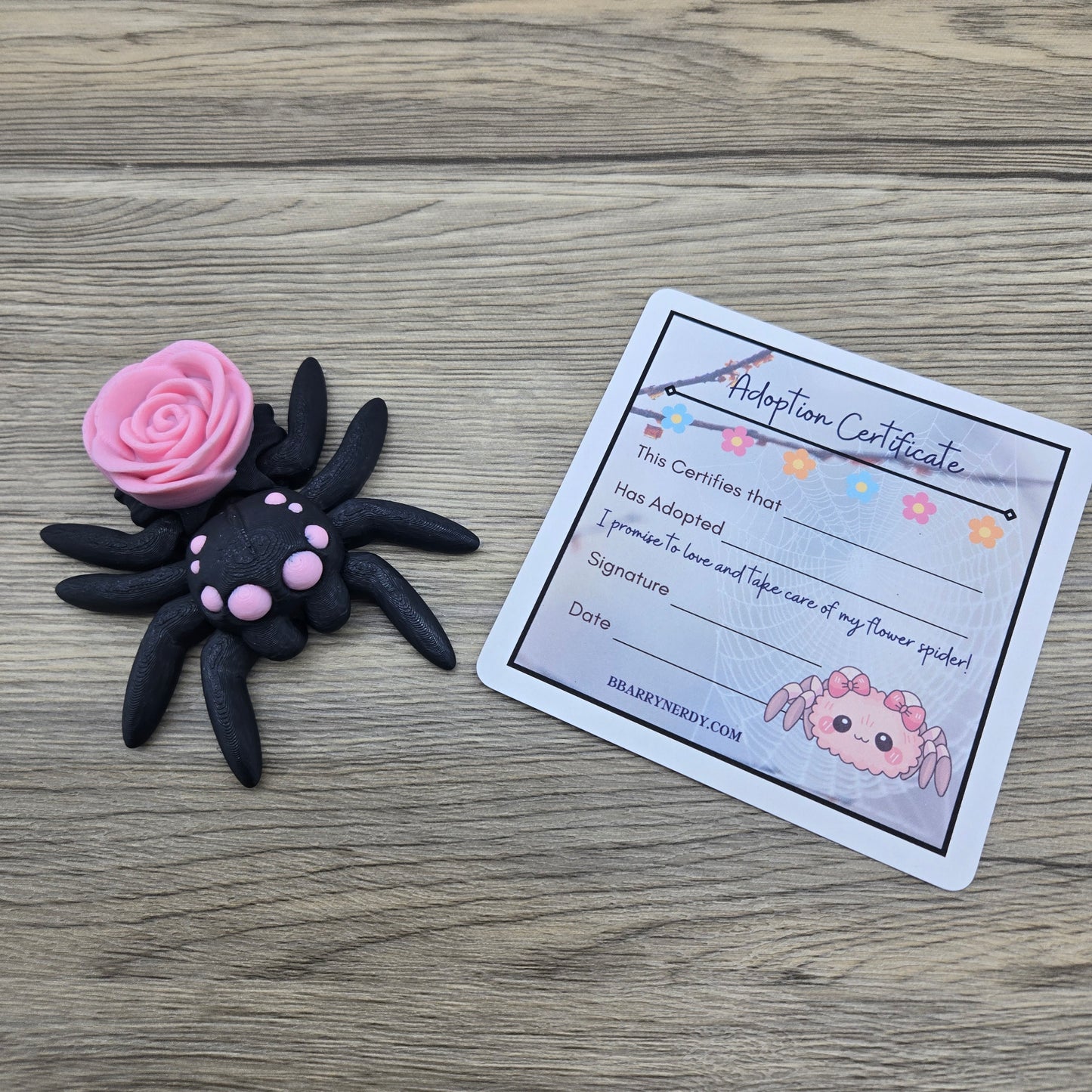 Rose Spider- Black and Pink