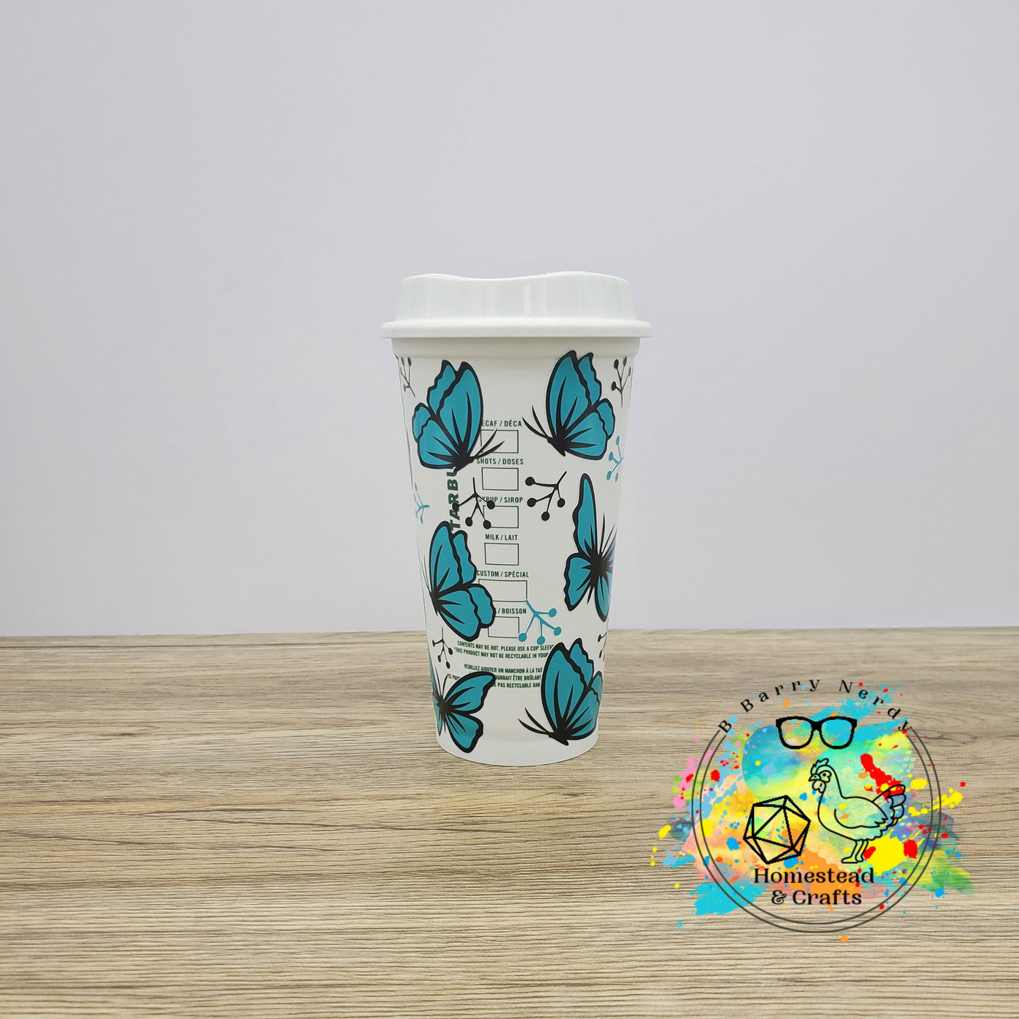 Blue Butterflies, Starbucks 16oz Hot Cup