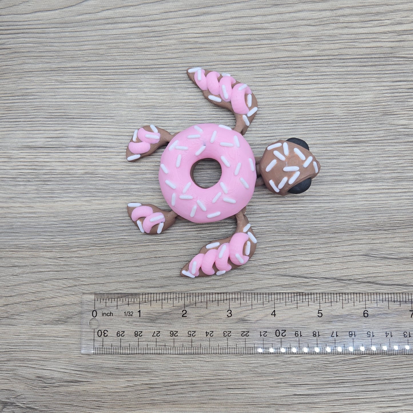Flexi Donurtle- Strawberry Frosting with White Sprinkles