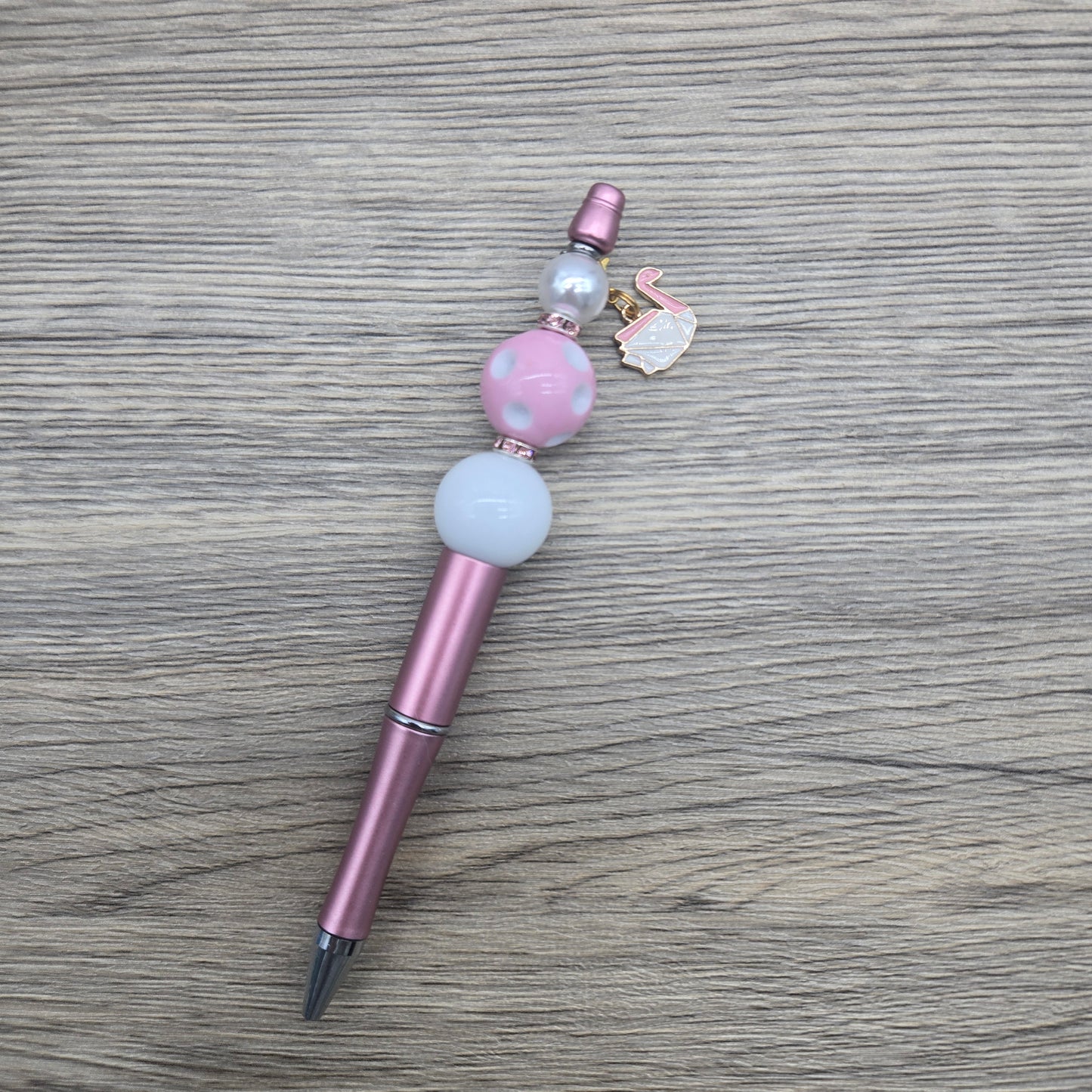 Origami Pink Swan , Acrylic Bubblegum Ballpoint Black Ink Pen