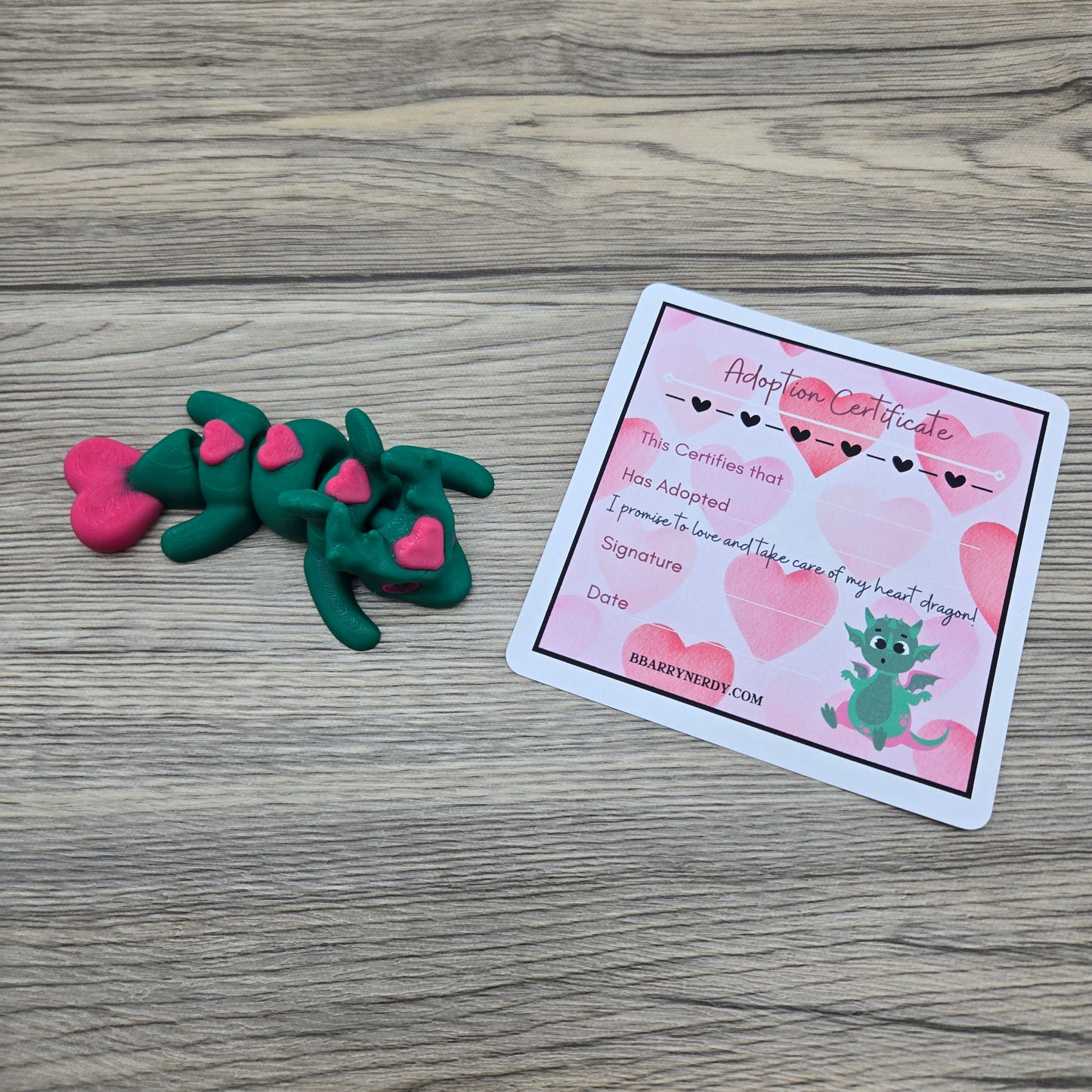 Love Dragon Hearts- Green and Pink