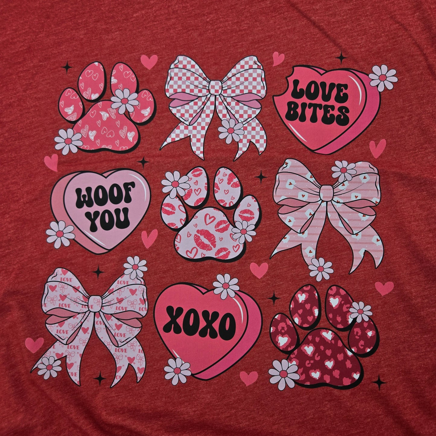 Woof You Collage with Bows DTF Shirt, Crew Neck, or Hoodie