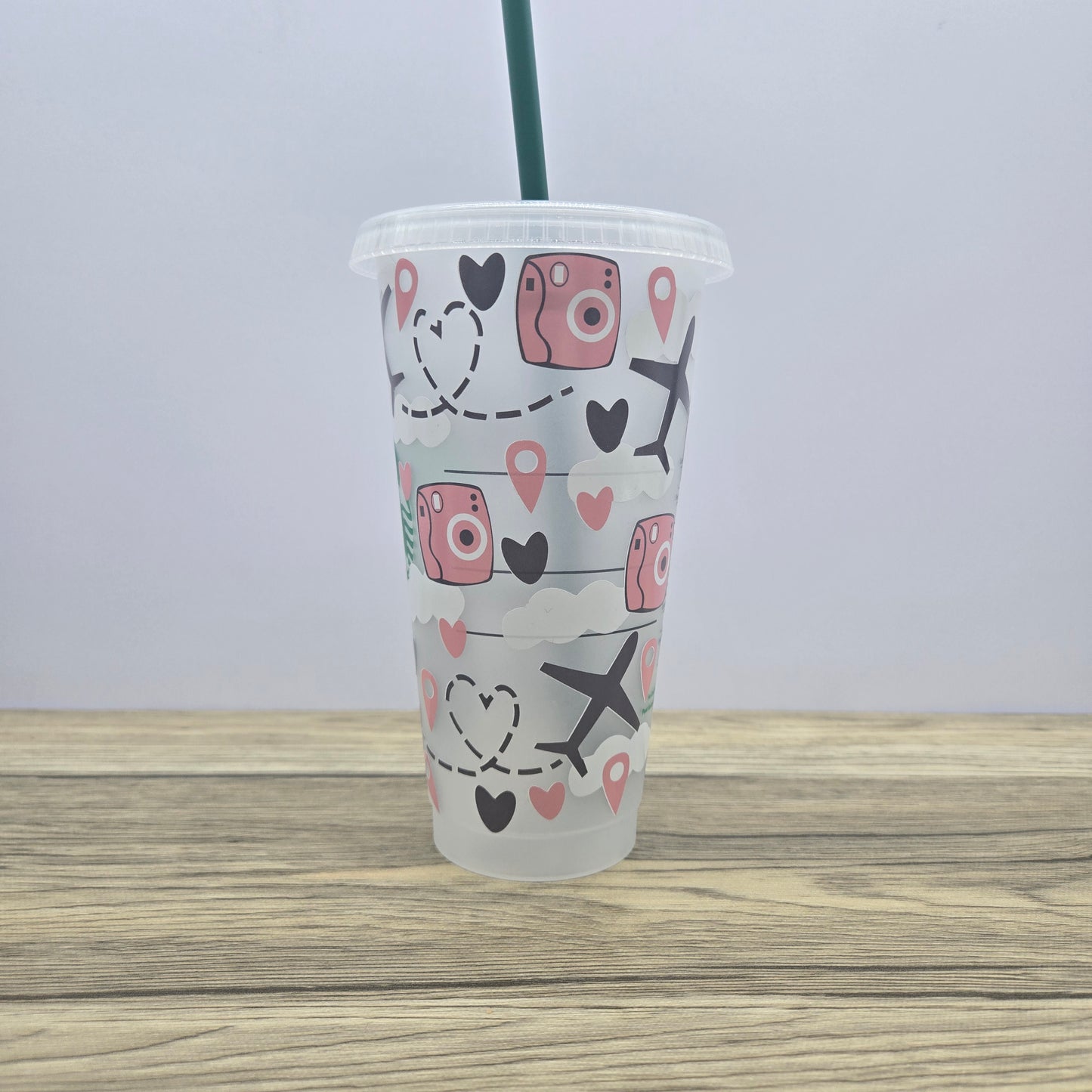 AirPlanes and Cameras Cup, Starbucks Cold Cup with Straw