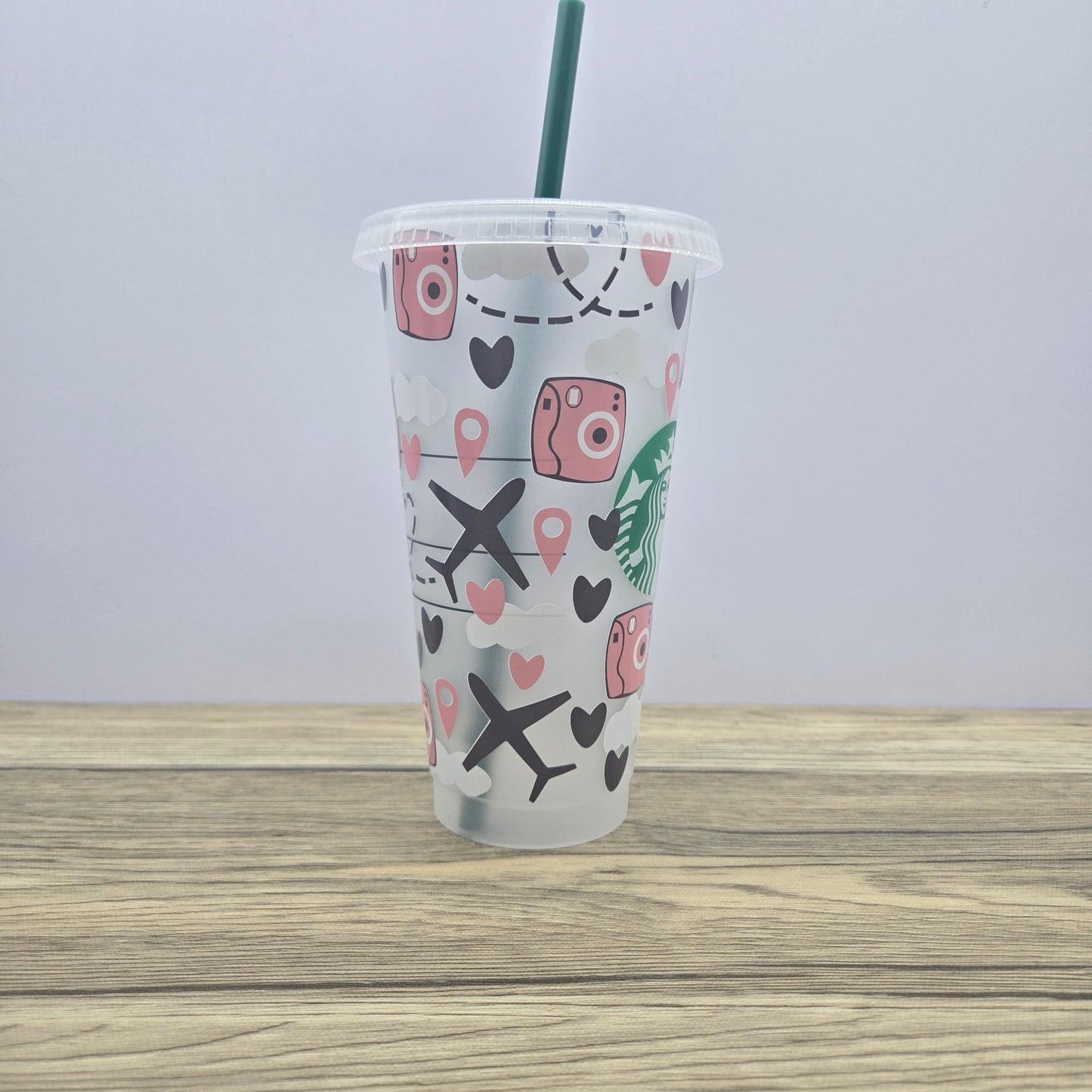AirPlanes and Cameras Cup, Starbucks Cold Cup with Straw