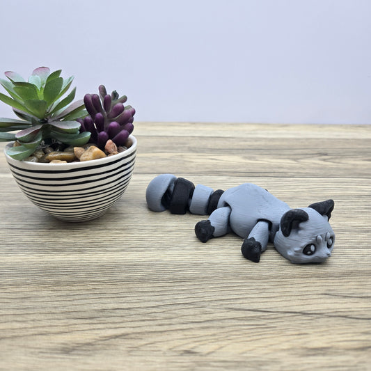 Flexie Racoon- Grey and Black