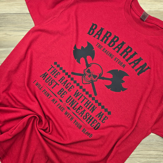 Barbarian Tabletop Gaming DTF Shirt, Crew Neck, or Hoodie