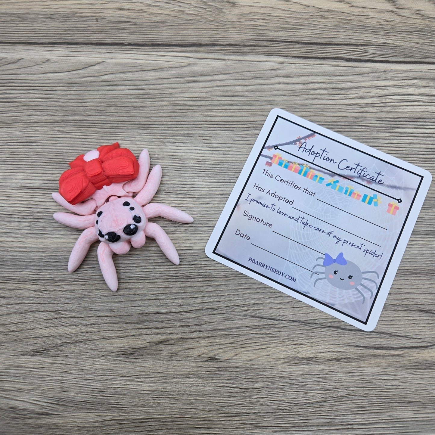 Present Spider- White and Red (Pink Hued)