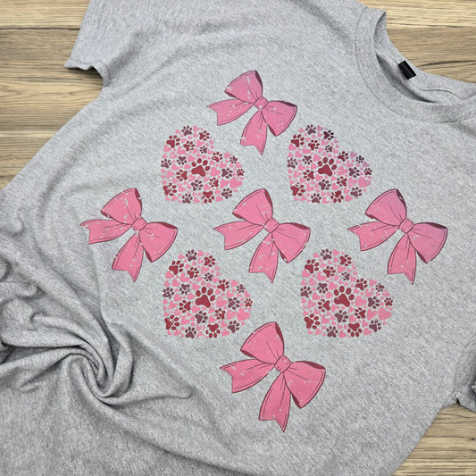 Puppy Paws Collage with Bows DTF Shirt, Crew Neck, or Hoodie