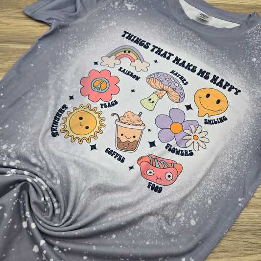 Things that Make me Happy, Sublimated Faux Bleach Shirt