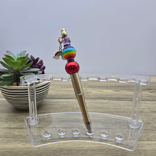 Golden Rainbow , Acrylic Bubblegum Ballpoint Black Ink Pen