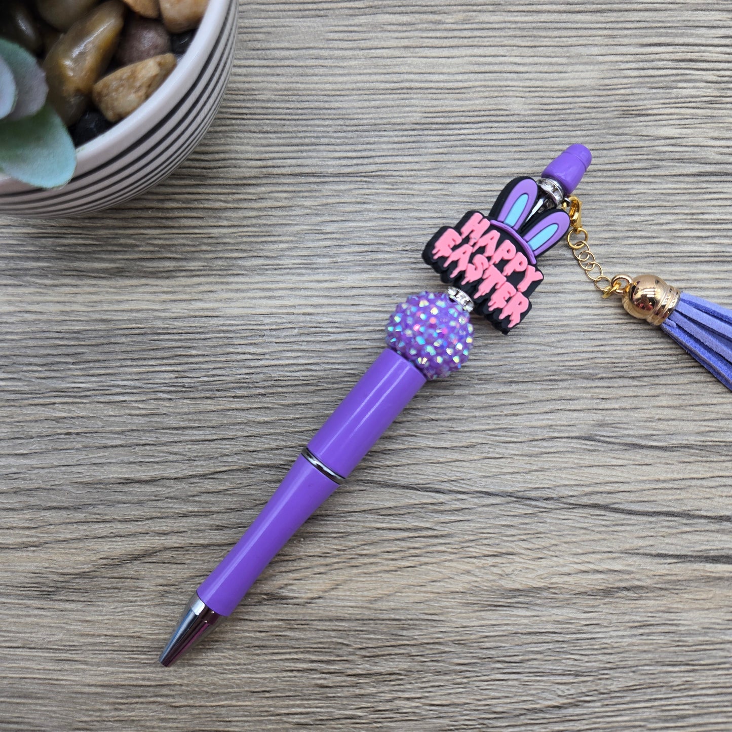 Your Choice of One: Easter Theme Focal, Acrylic Bubblegum Ballpoint Black Ink Pen