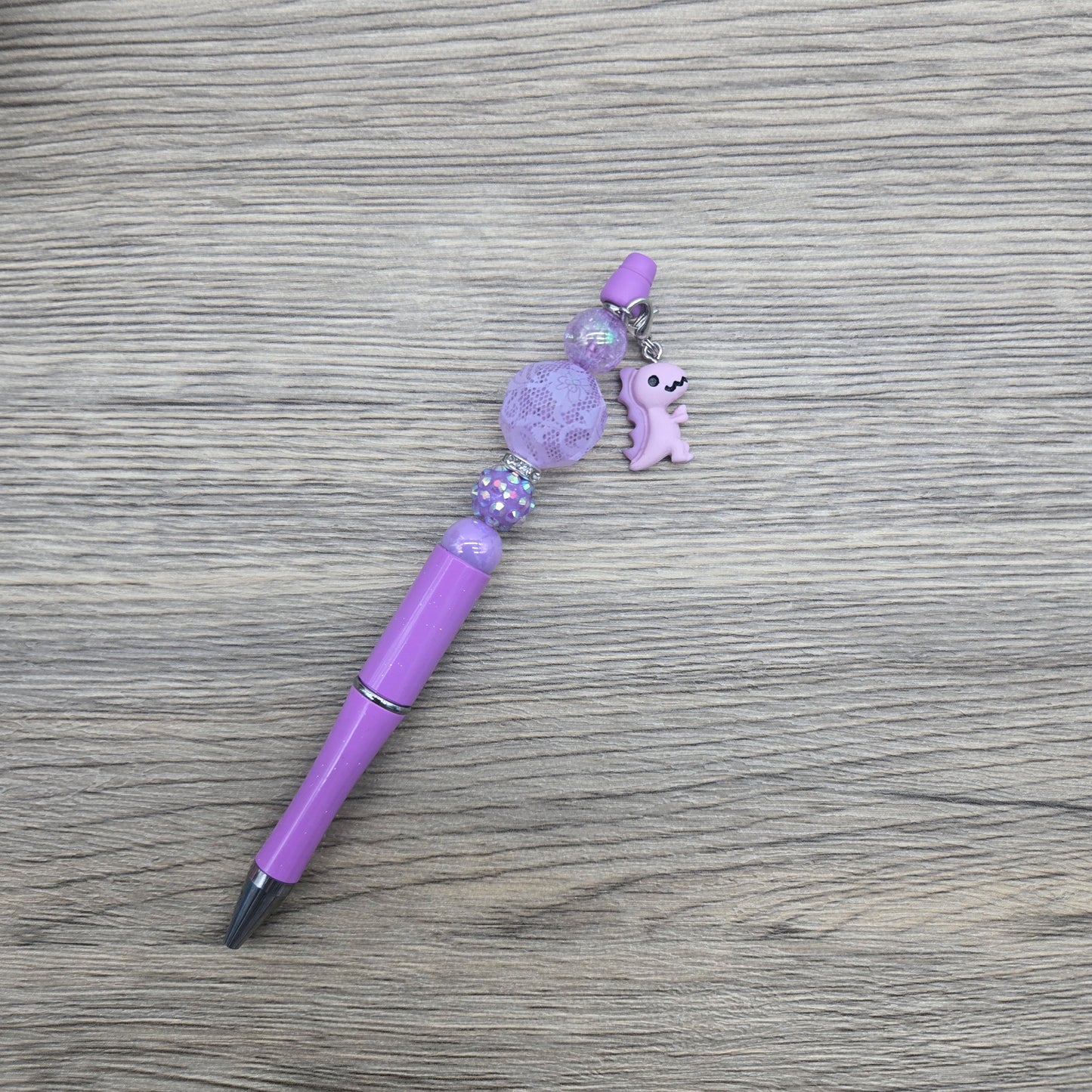 Purple Dino, Acrylic Bubblegum Ballpoint Black Ink Pen