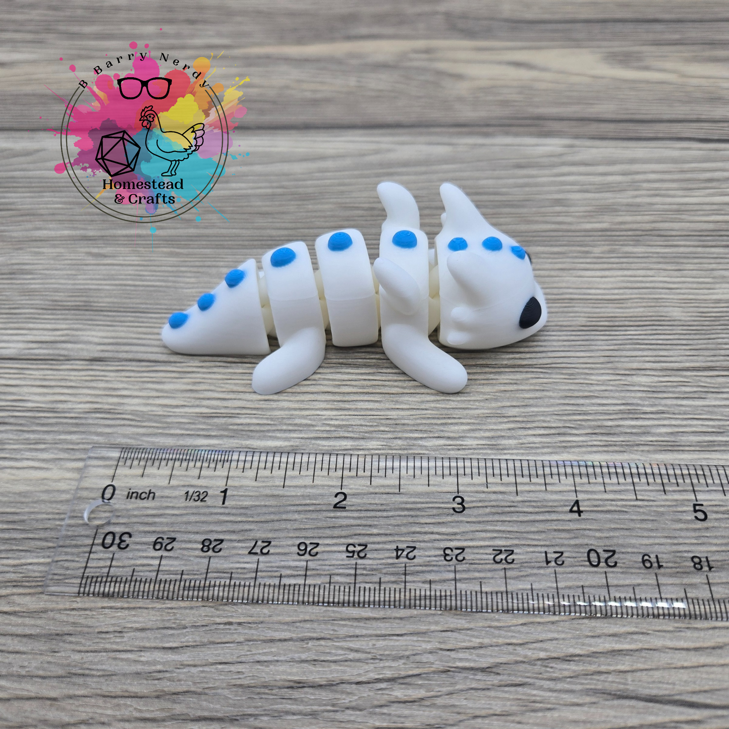 Mini Simple Dragon- White and Blue