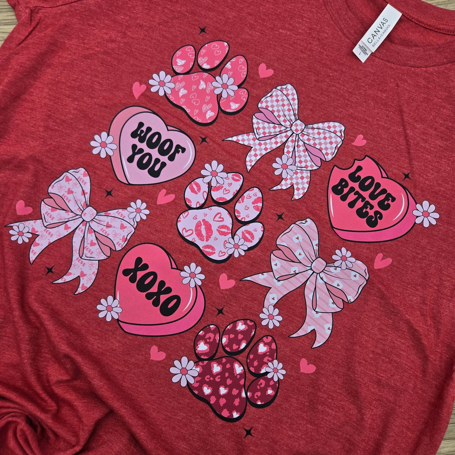 Woof You Collage with Bows DTF Shirt, Crew Neck, or Hoodie