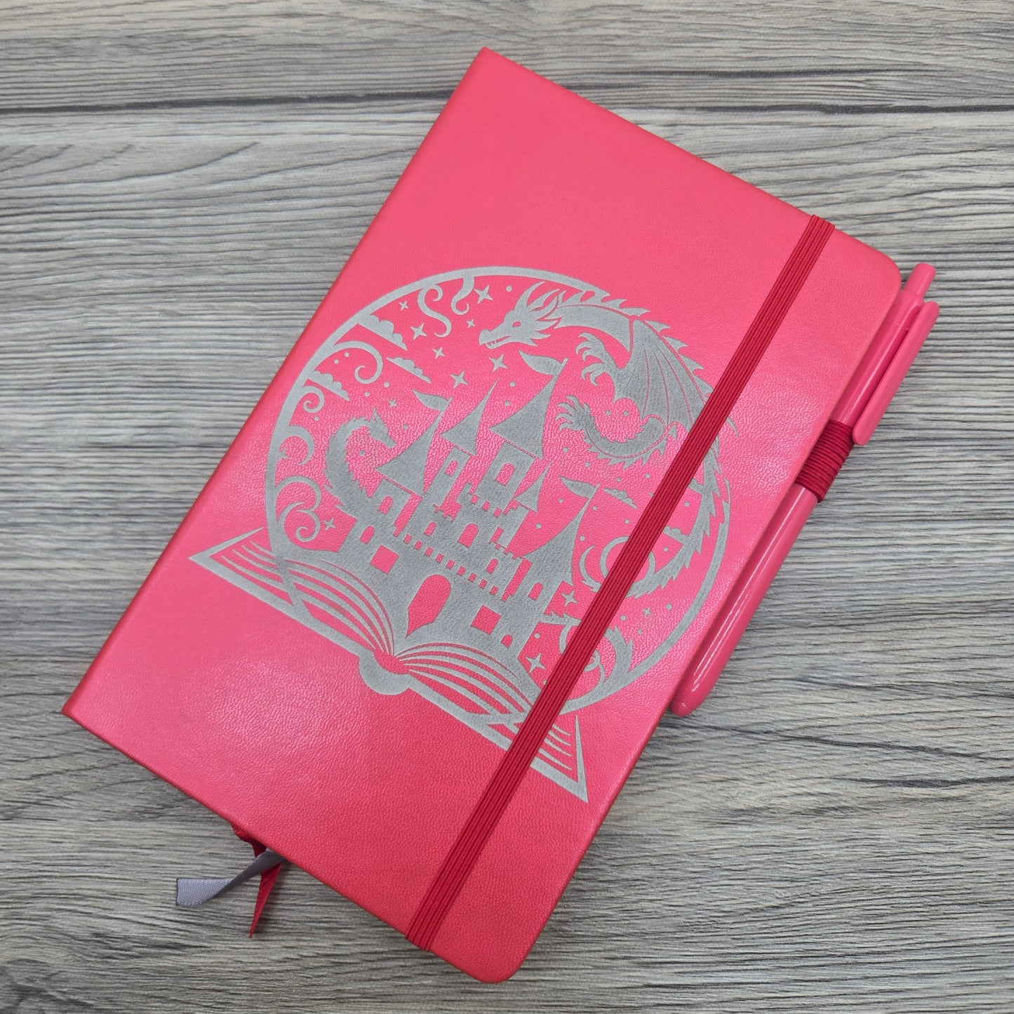 Fantasy Book with Dragons: Laser Engraved A5 Notebook