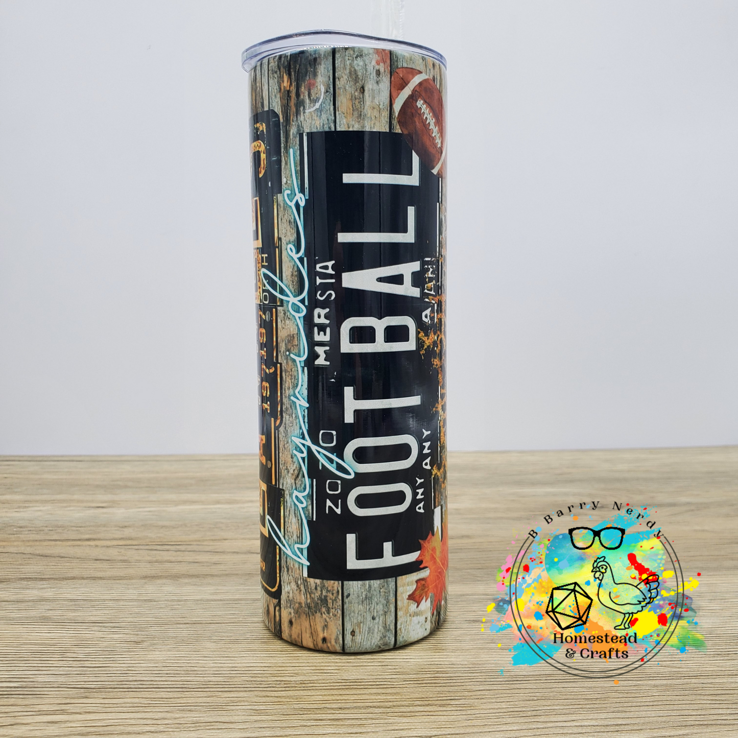 Football, Flannels, and Pumpkins, 20oz Sublimated Steel Tumbler
