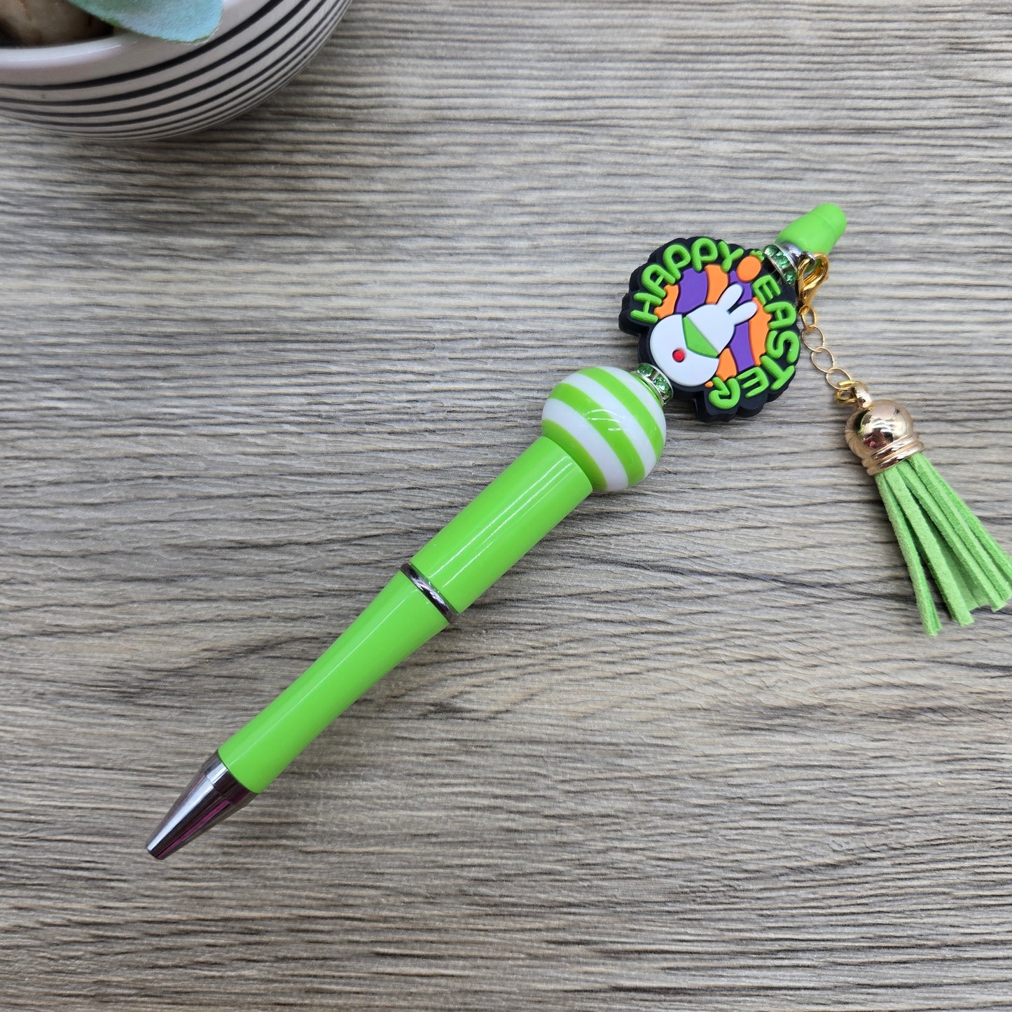 Your Choice of One: Easter Theme Focal, Acrylic Bubblegum Ballpoint Black Ink Pen