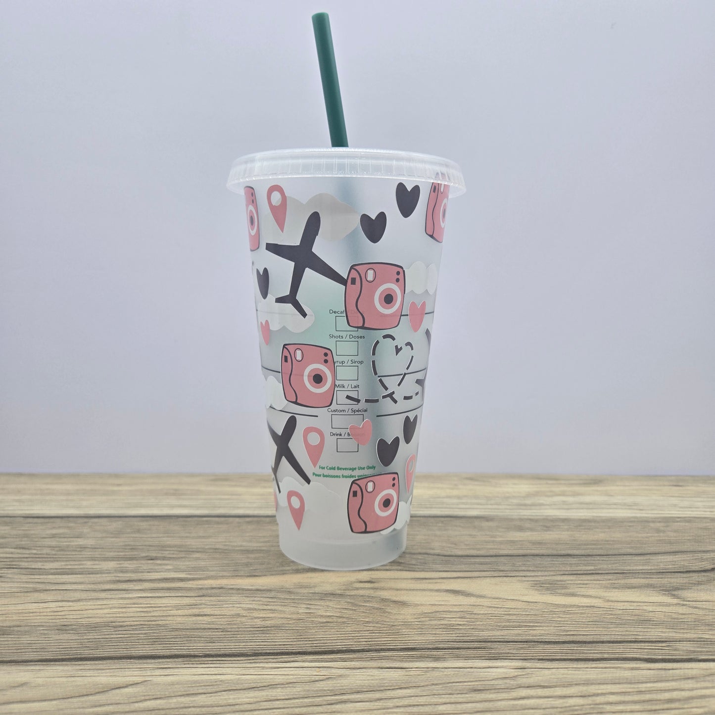 AirPlanes and Cameras Cup, Starbucks Cold Cup with Straw