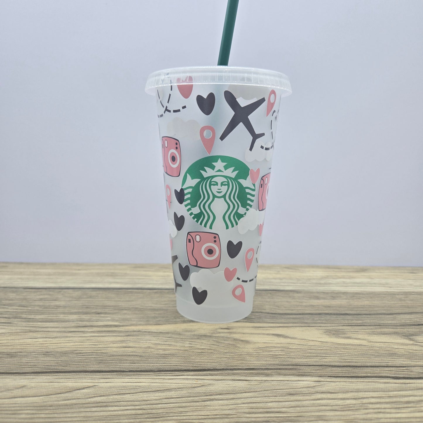 AirPlanes and Cameras Cup, Starbucks Cold Cup with Straw