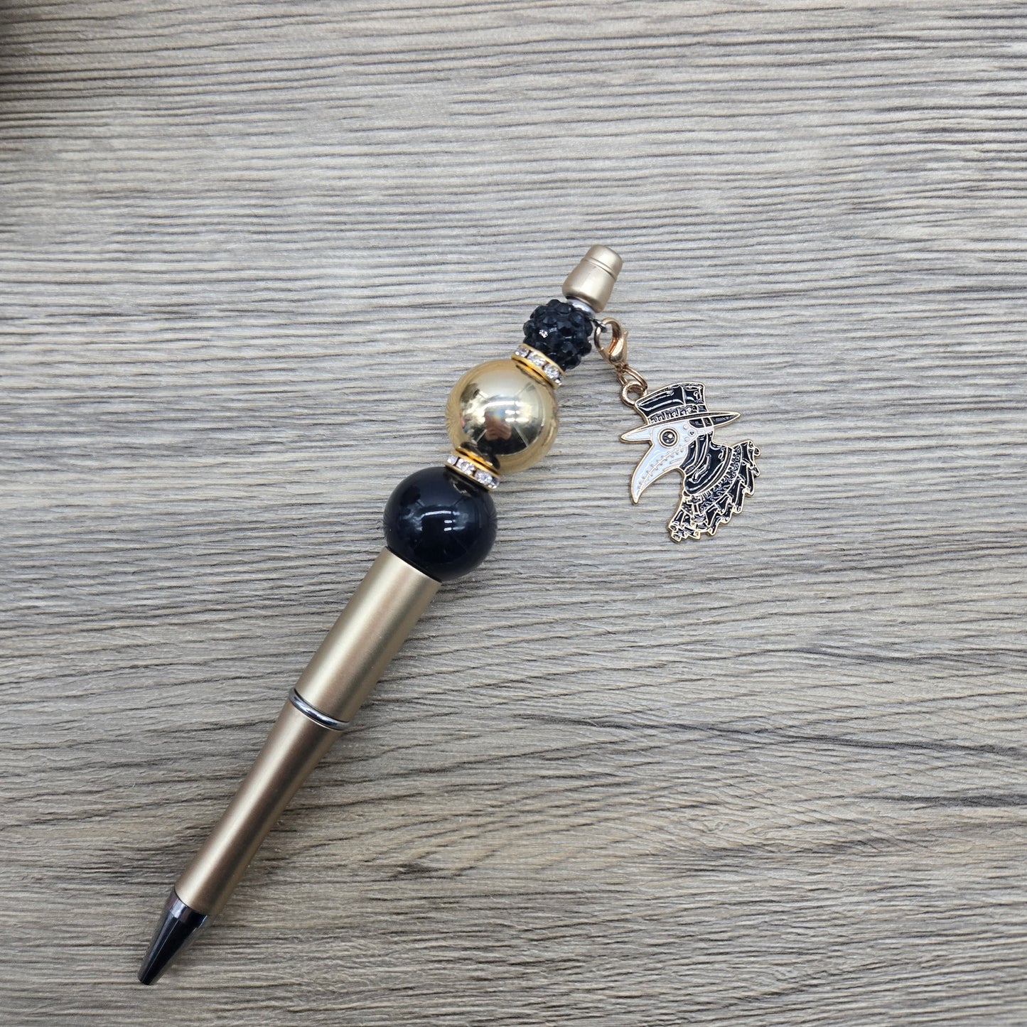 Plague Doctor, Acrylic Bubblegum Ballpoint Black Ink Pen