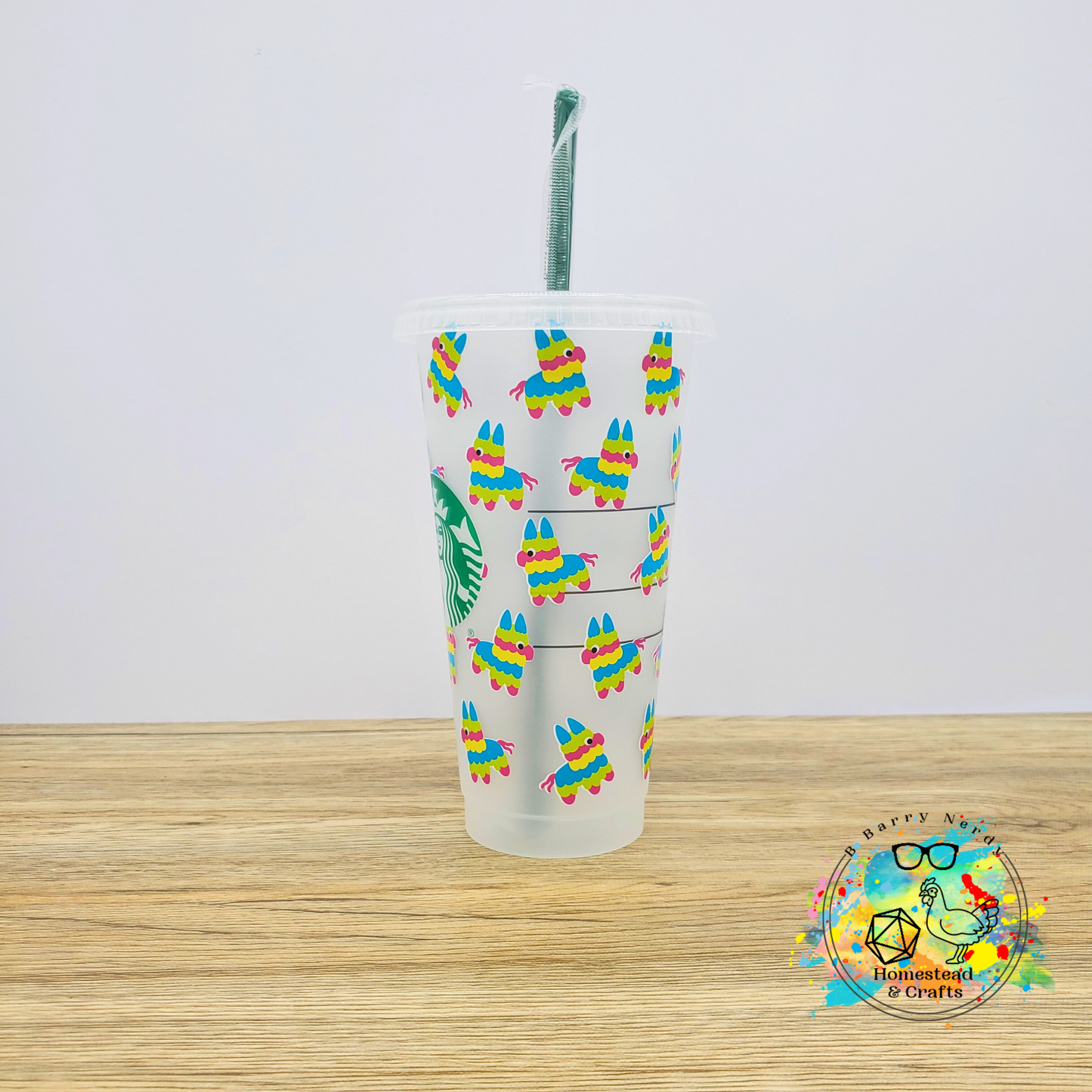 Llama Piñata, 24oz Starbucks Cold Cup with Straw