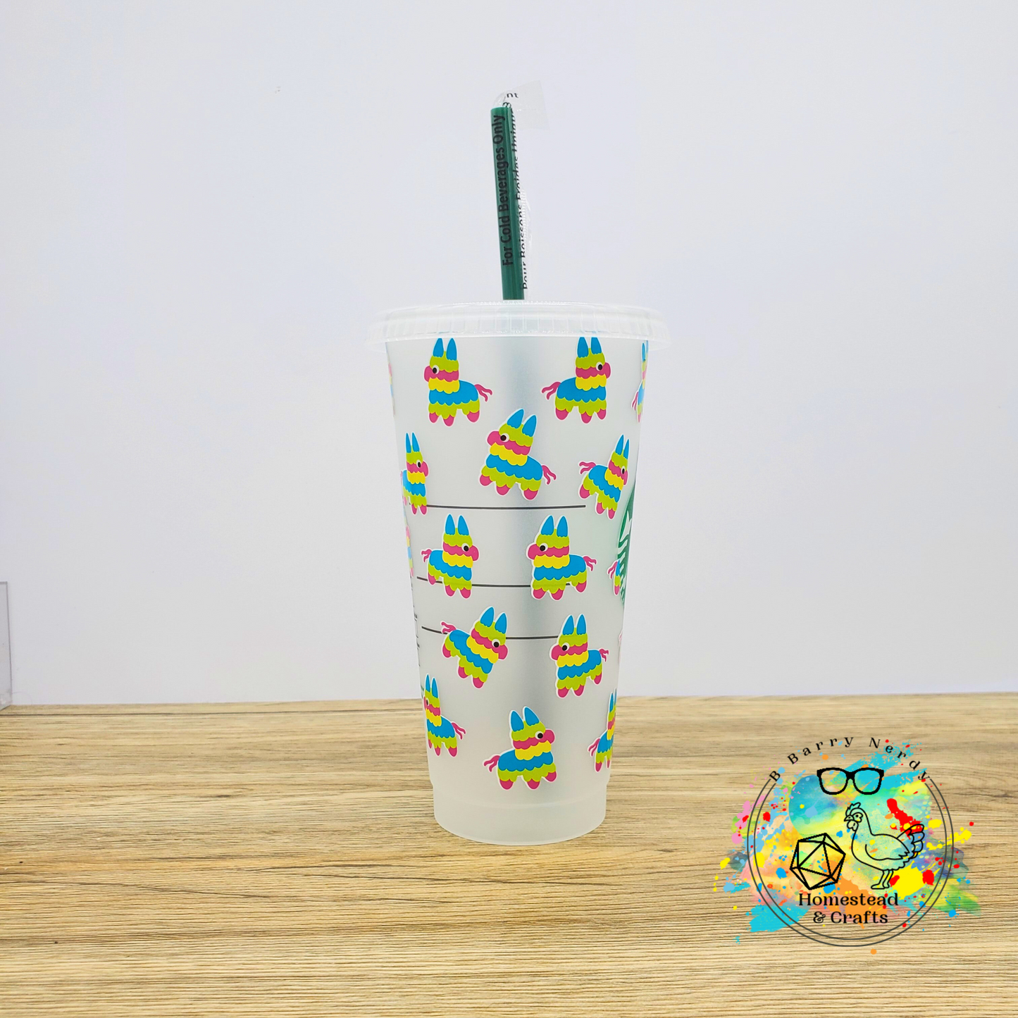Llama Piñata, 24oz Starbucks Cold Cup with Straw