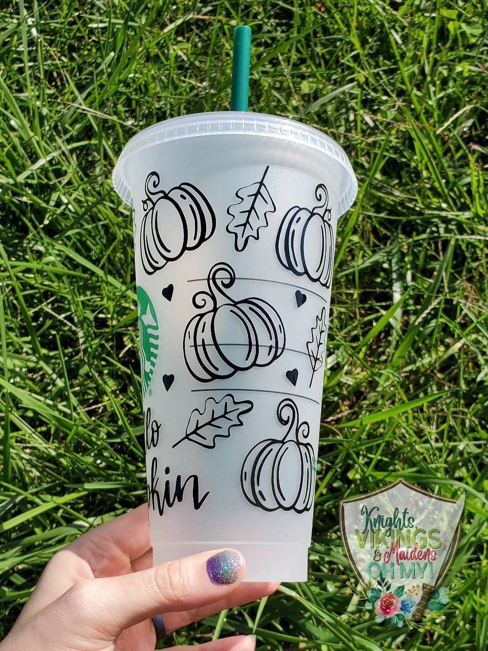 Hello Pumpkin, Starbucks Cold Cup with Straw