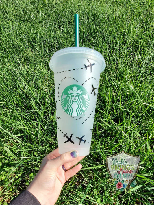 AirPlanes Cup, Starbucks Cold Cup with Straw