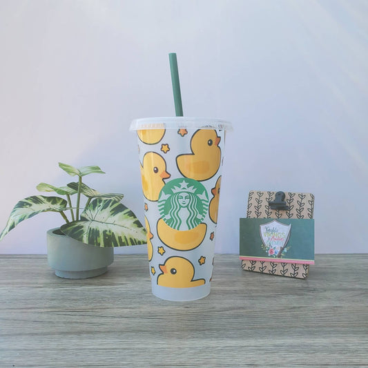 Yellow Duck Cold Cup, Starbucks Cold Cup with a Straw