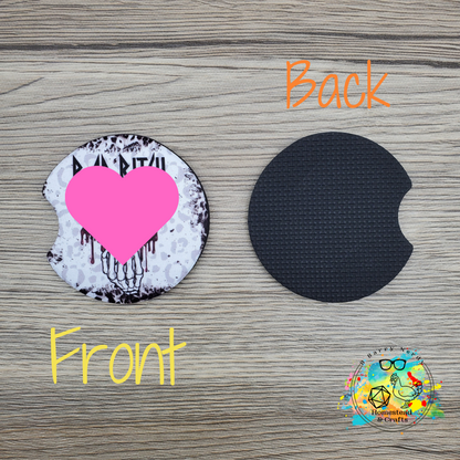 My Last F, Set of 2 Neoprene Car Coasters