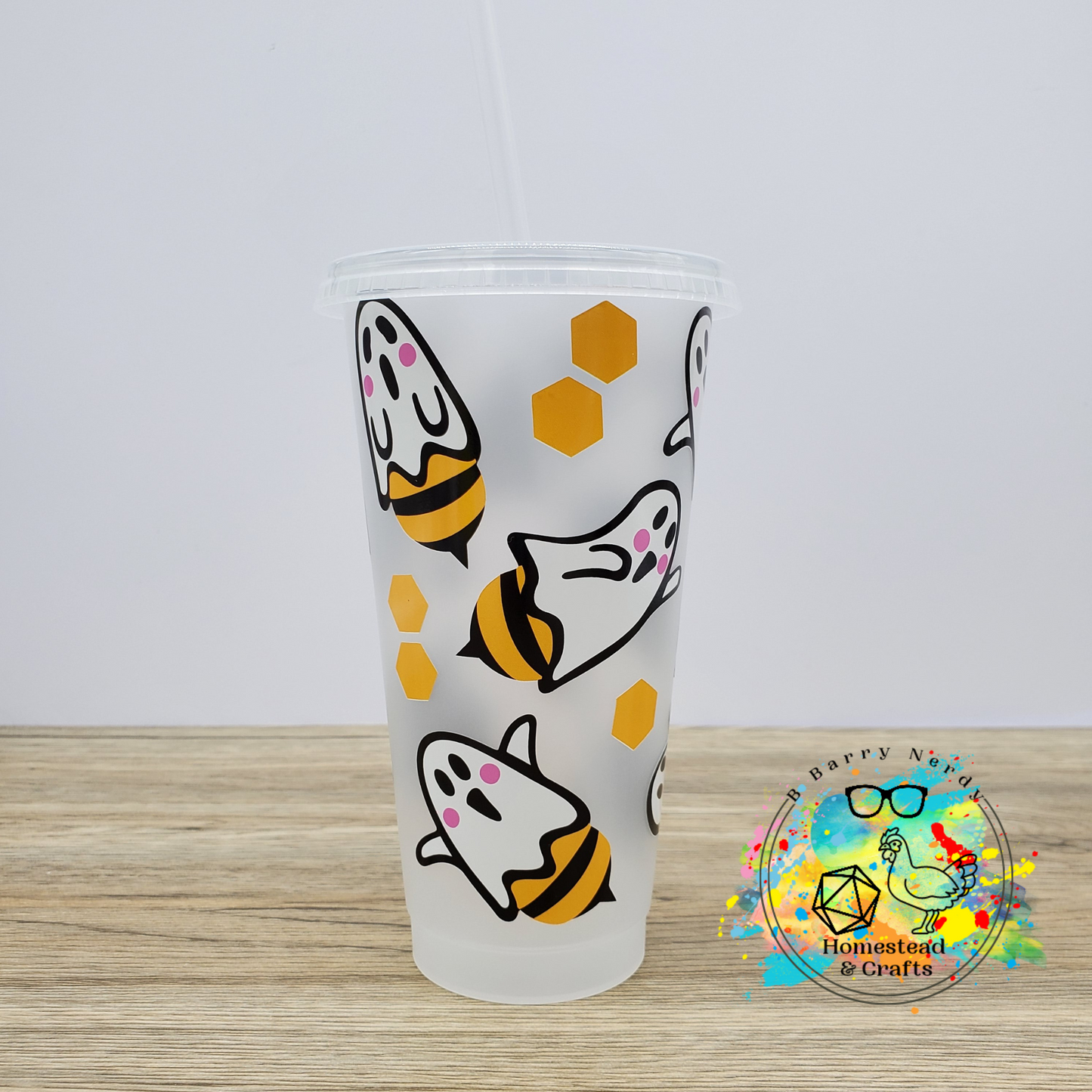 Boo Bees, Vinyl Cold Cup with a Straw