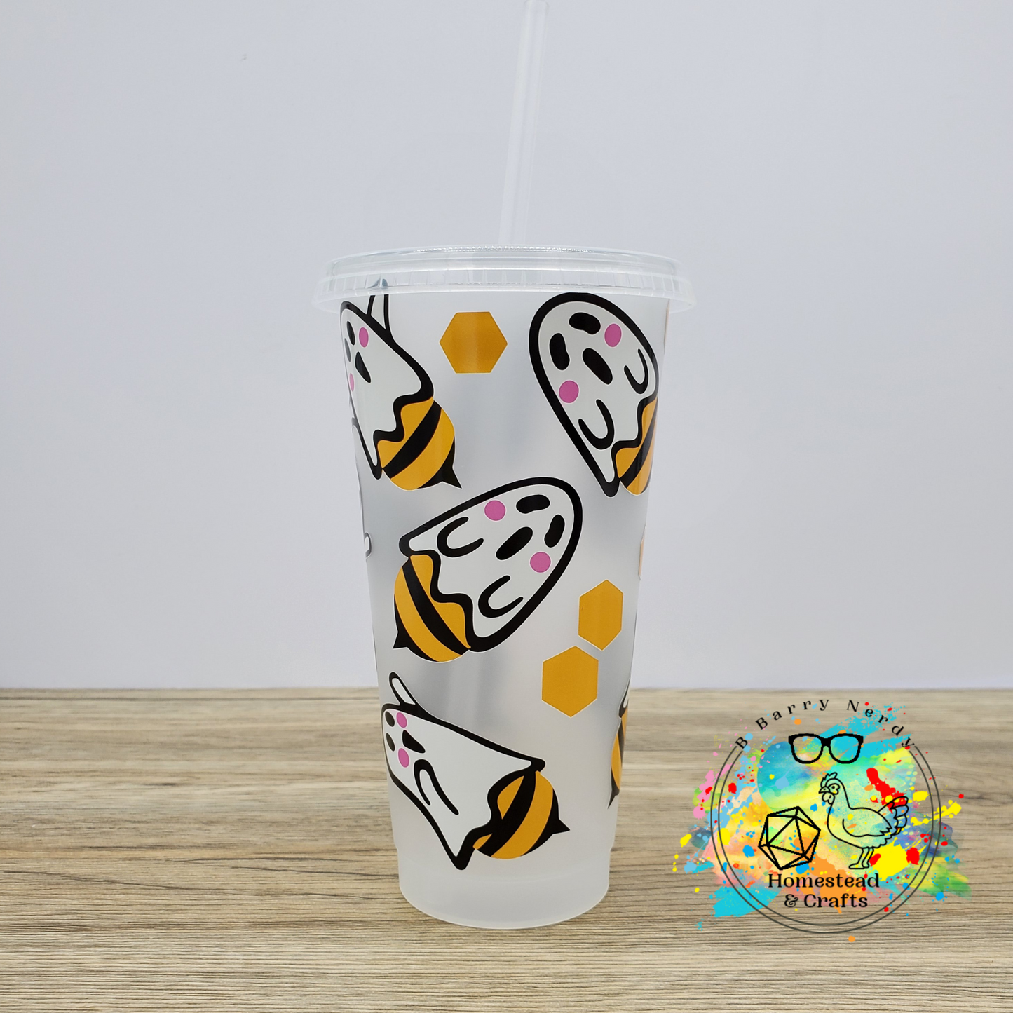 Boo Bees, Vinyl Cold Cup with a Straw