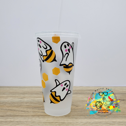 Boo Bees, Vinyl Cold Cup with a Straw