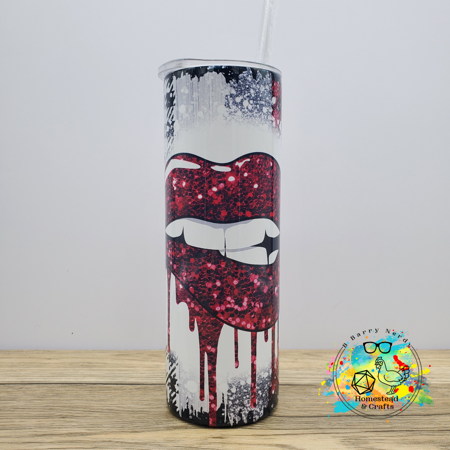 Red Lips and Hearts, 20 oz Sublimated Metal Tumbler, No Epoxy Tumbler