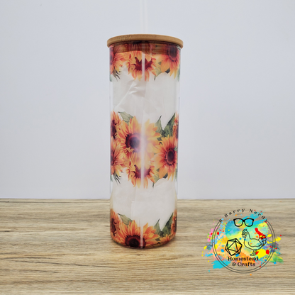 Gnome Trucks in the Fall, 25oz Sublimated Glass Can