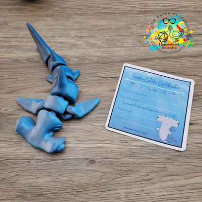 Flexi Hammerhead Shark- Blue to Silver Perspective