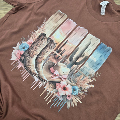 Western Watercolor Drip DTF Shirt, Crew Neck, or Hoodie