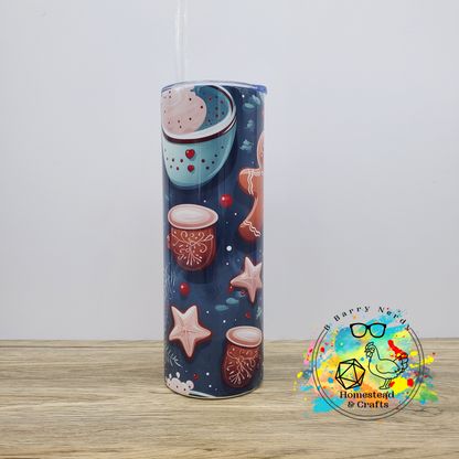 Gingerbread Hot Cocoa, 20oz Sublimated Steel Tumbler