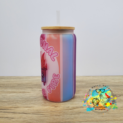 Emotional Fire, 16oz Sublimated Glass Can